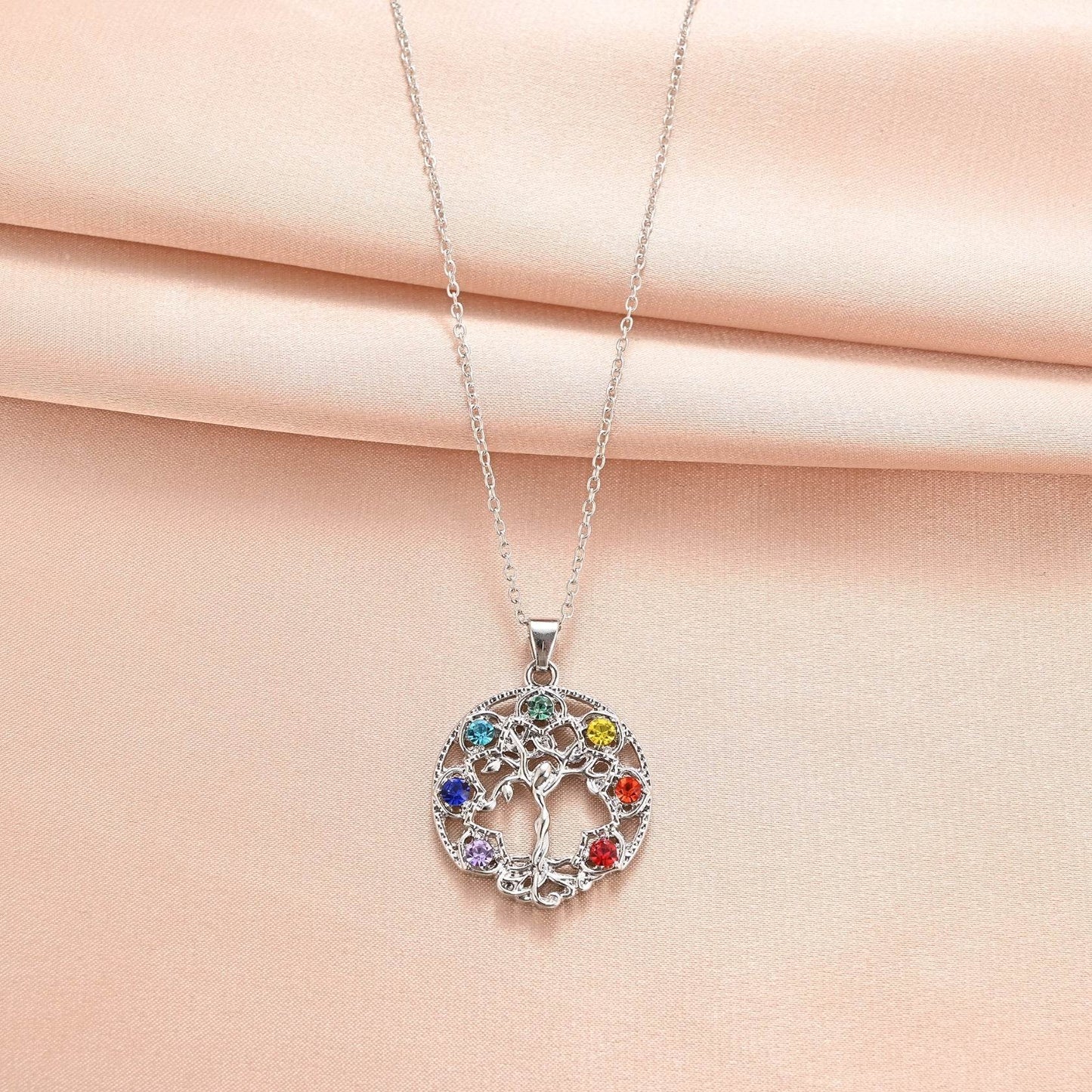 Personality Fashion Hollowed-out Tree Of Life Micro Rhinestone Clavicle Chain - Here2Save