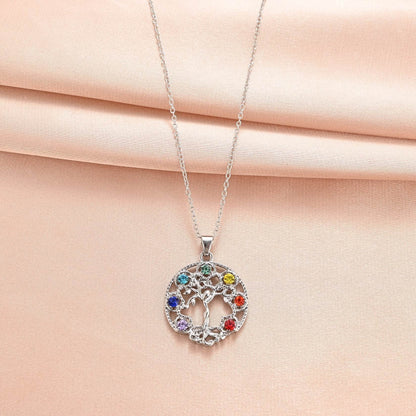 Personality Fashion Hollowed-out Tree Of Life Micro Rhinestone Clavicle Chain - Here2Save