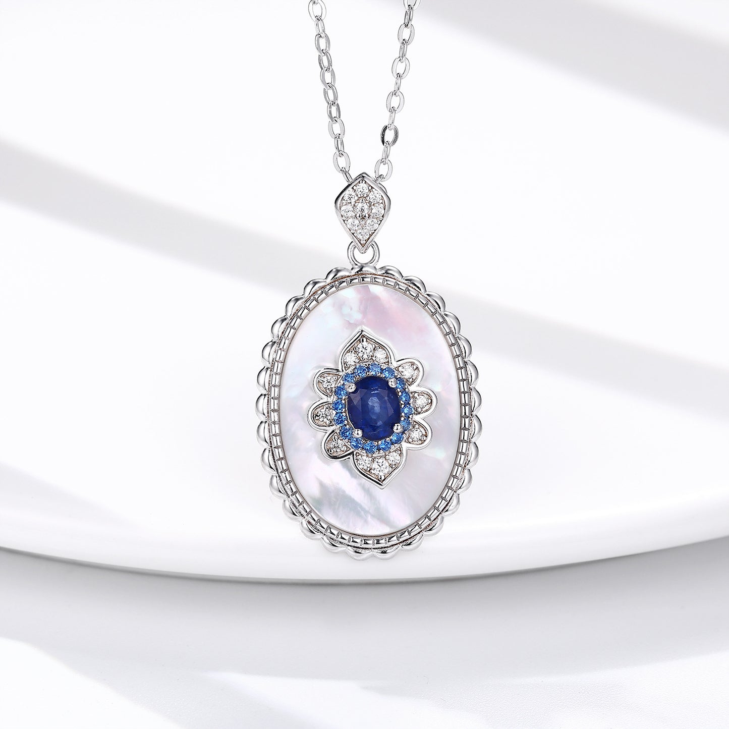 Sapphire Diamond Pendant 925 Sterling Silver Party Wedding Pendants Chain Necklace For Women Charm Jewelry - Here2Save