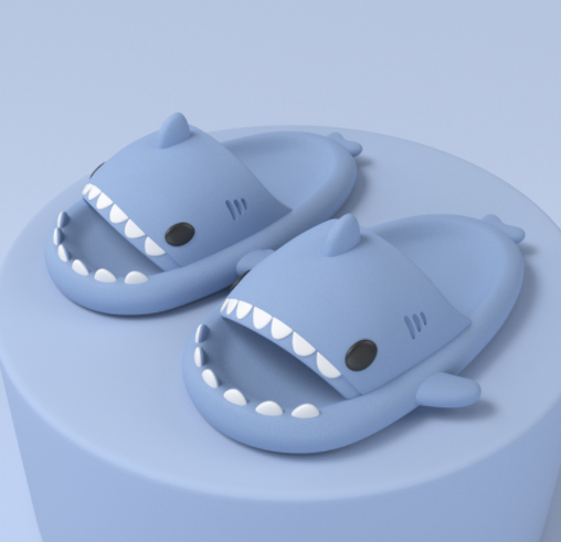 Adult's Slippers Indoor Outdoor Funny Shark Cartoon - Here2Save