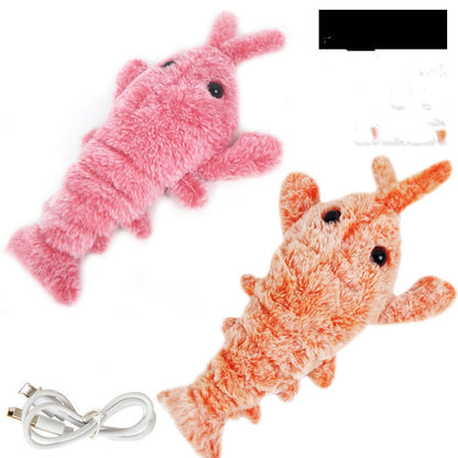 Pet Toys Electric Jumping Shrimp USB Charging Simulation Lobster Funny Cat Plush Pets Toy - Here2Save