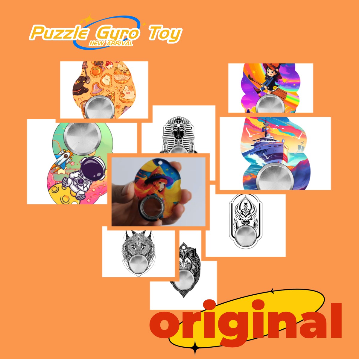 Original Puzzle Gyro Toy Fidget Spinner Toys Keychain Hand Spinner Anti-Anxiety Toy Relieves Stress Finger Spinner - Here2Save