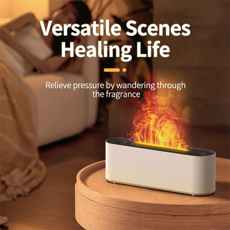 Flame Air Humidifier Ultrasonic 7 Colors Aroma Diffuser LED Cool Mist Maker Fogger Essential Oil Room Fragrance Office Home Decor - Here2Save