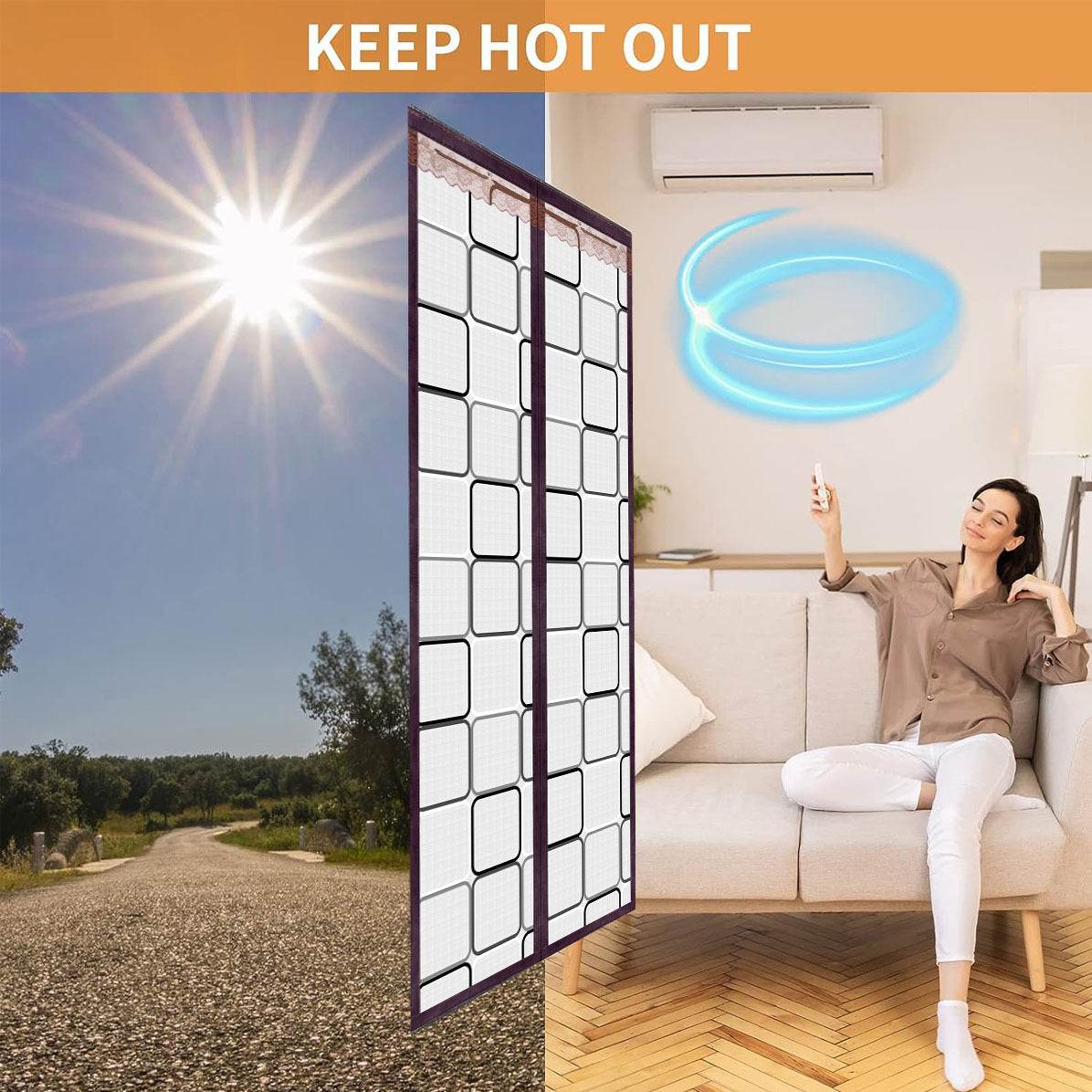 Warm Air Conditioner Door Curtain Transparent Magnetic Winter Gadgets - Here2Save