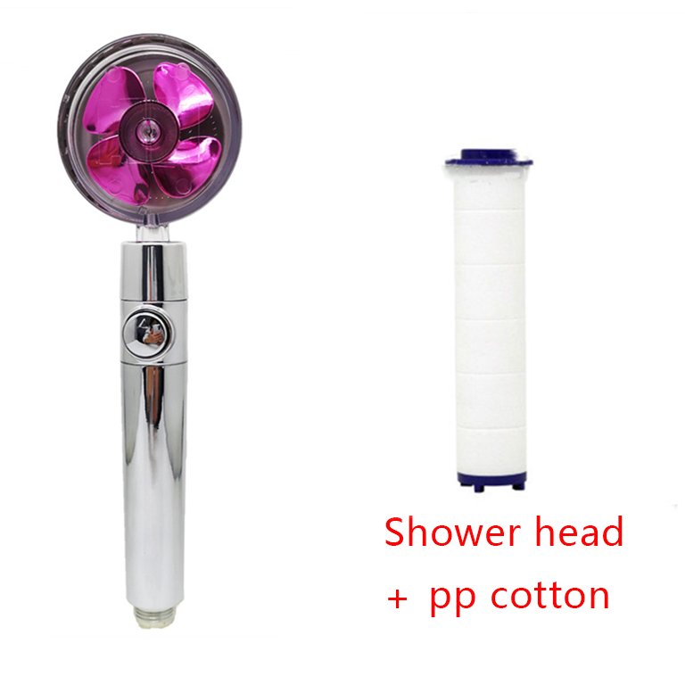 Shower Head Water Saving Flow 360 Degrees Rotating With Small Fan ABS Rain High Pressure Spray Nozzle Bathroom Accessories - Here2Save