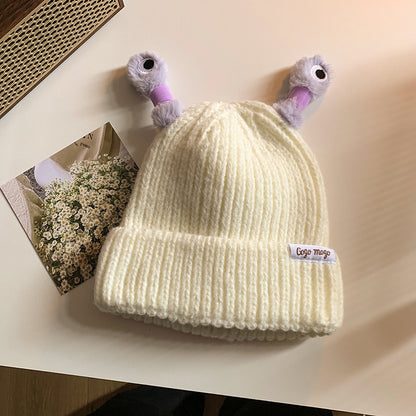 Funny Frog Knitted Beanie For Women