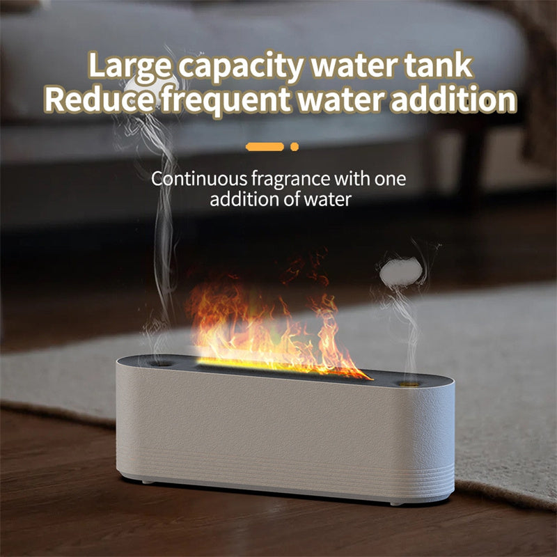 Flame Air Humidifier Ultrasonic 7 Colors Aroma Diffuser LED Cool Mist Maker Fogger Essential Oil Room Fragrance Office Home Decor - Here2Save