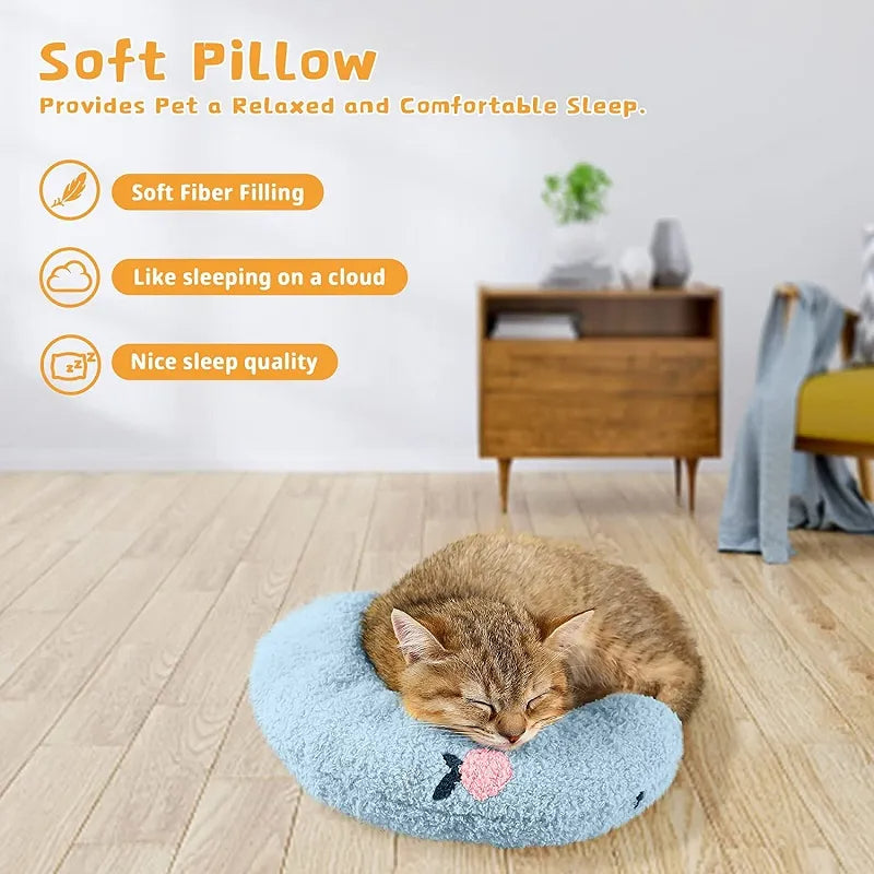 Almohada pequeña para gatos, Protector de cuello a la moda, sueño profundo, almohada en forma de U para cachorros, almohada para mascotas, reposacabezas para gatitos, almohada para dormir para perros, productos para mascotas