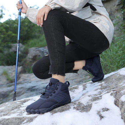 Zapatos de algodón para deportes al aire libre para hombres y mujeres, botas antideslizantes cálidas de invierno, zapatos gruesos antideslizantes resistentes al desgaste para parejas