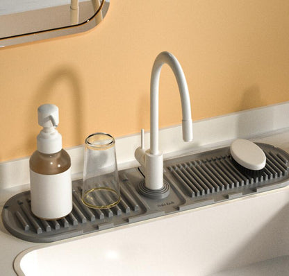 Heightened Slope Faucet Water Draining Pad