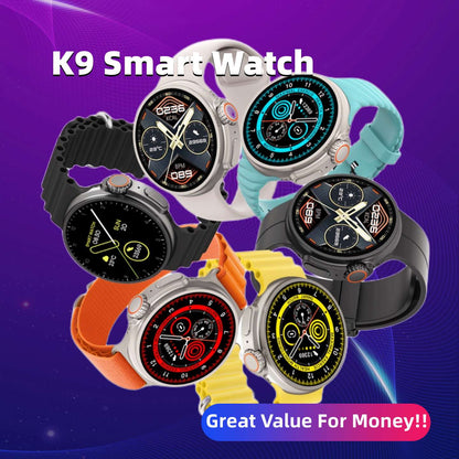 New K9 Smart Watch 1.39 Round Screen Encoder True Screw Clip Wireless Charging NFC Offline And Payment Function - Here2Save