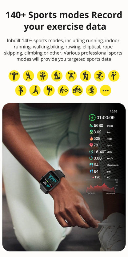 Sports Heart Rate Meter Step IP67 Waterproof Full Screen Smart Watch - Here2Save