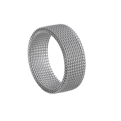 Titanium Steel Woven Mesh Deformation Ring - Here2Save