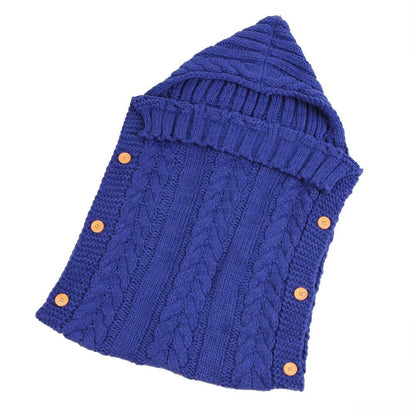 New Autumn Winter Newborn Baby Boy Girl Knit Sleeping Bag Clothes Infant Baby Pure Color Hold Blanket - Here2Save