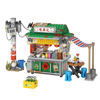 Hong Kong-style Food Stall Streetscape Puzzle Building Blocks Children's Toys - Here2Save
