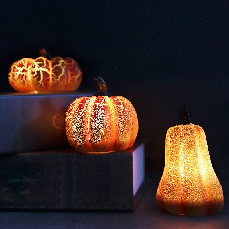 New Halloween Pumpkin Lantern Simulation Pumpkin LED Candle Lamp Resin Luminous Pumpkin - Here2Save