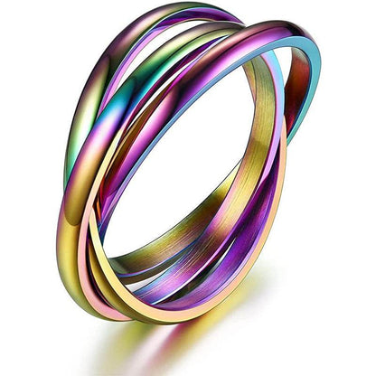 Three-ring Rotating Ring For Couple Creative Personalized Anxiety Relief Rings Women Geometric Jewelry - Here2Save