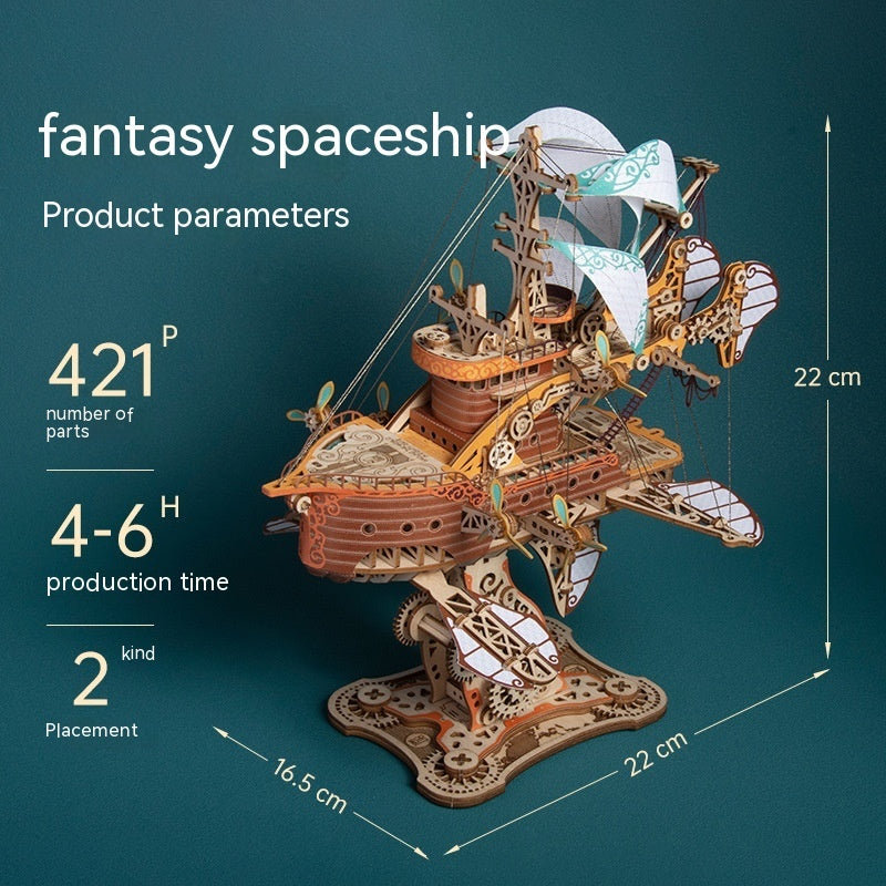 Wooden Puzzle Fantasy Spacecraft Model