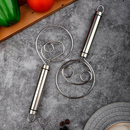 Stainless Steel Danish Flour Binocular Coil Mixer Manual Dough Mixer And Dough Tool Mixing Stick - Here2Save