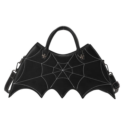 Bolsos de hombro con forma de telaraña de Halloween, bolsos de Pu con personalidad de Batgirl, bandolera de mensajero a la moda