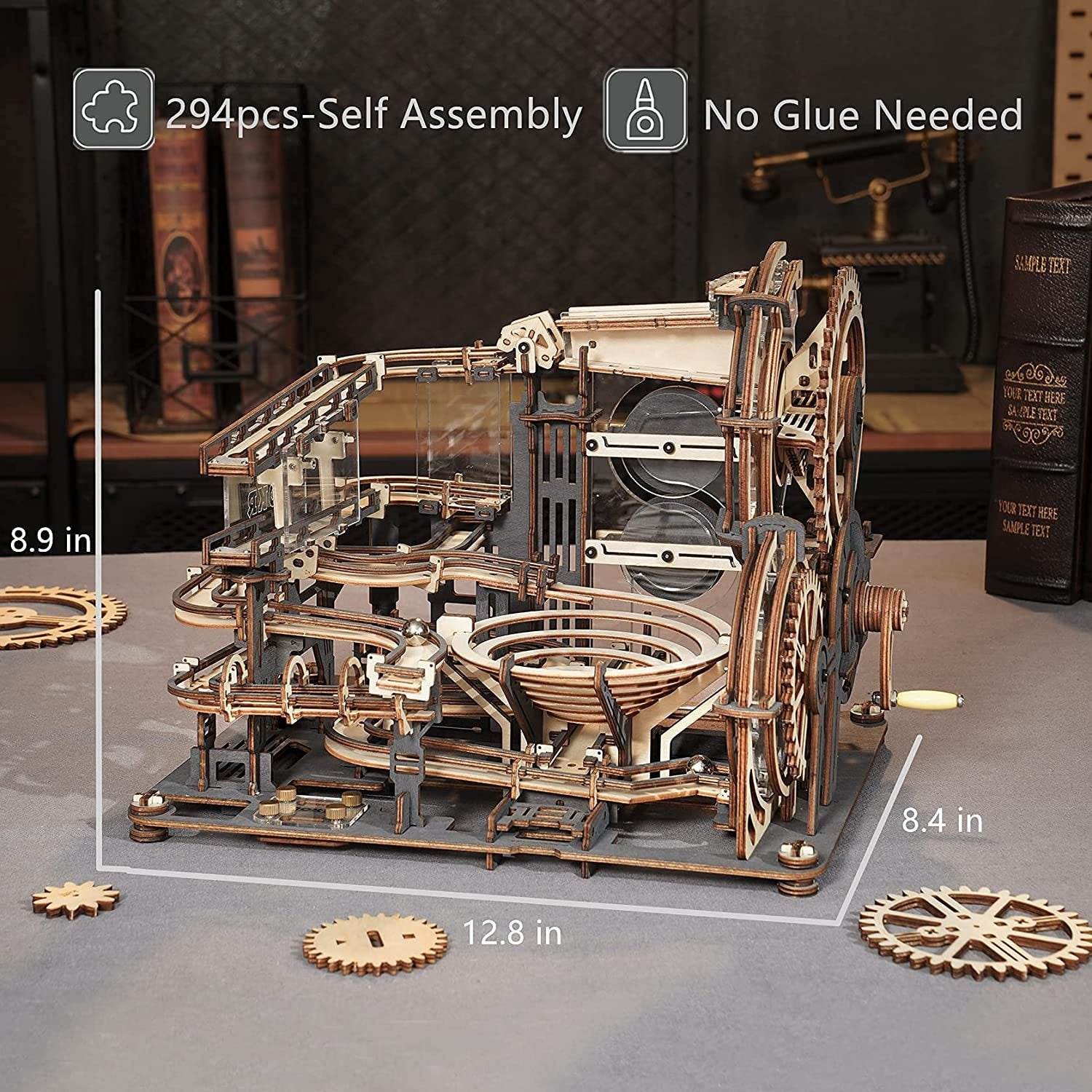 Robotime ROKR Marble Night City 3D Wooden Puzzle Games Assembly Waterwheel Model Toys For Children Kids Birthday Gift - Here2Save