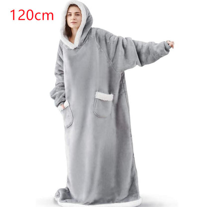 Winter TV Hoodie Blanket Winter Warm Home Clothes Women Men Oversized Pullover With Pockets - Here2Save