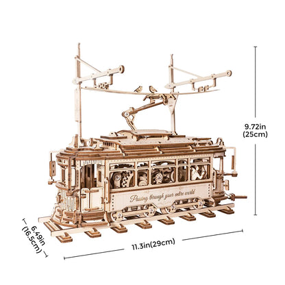 Rokr Classic City Tram 3D rompecabezas de madera LK801 juguetes de construcción rompecabezas para regalo de Navidad