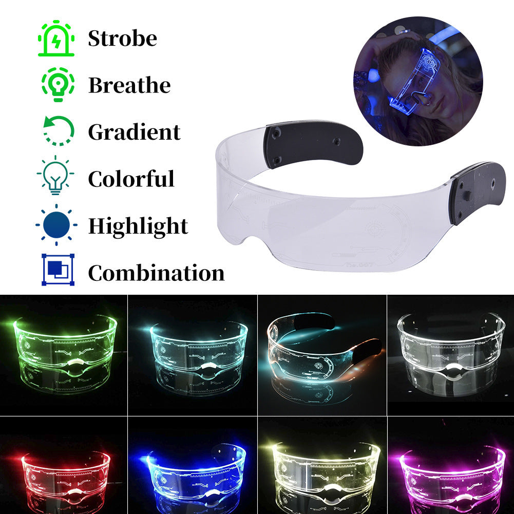 LED Luminous Glasses Party Bar Disco Punk Glasses Futuristic Style Festival Goggles Decoration Gifts - Here2Save