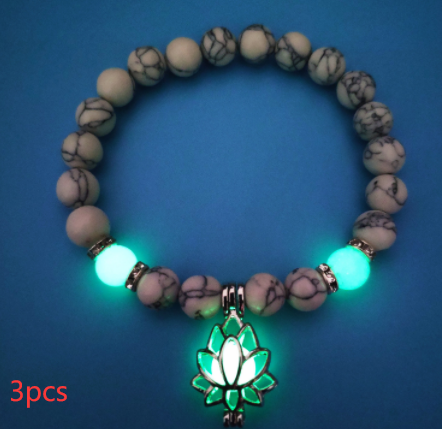 Energy Luminous Lotus Natural Stone Bracelet Yoga Healing Luminous Glow In The Dark Charm Beads Bracelet For Men Women Prayer Buddhism - Here2Save