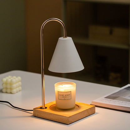 Aromatherapy Melting Wax Lamp Wooden Atmosphere Night Light