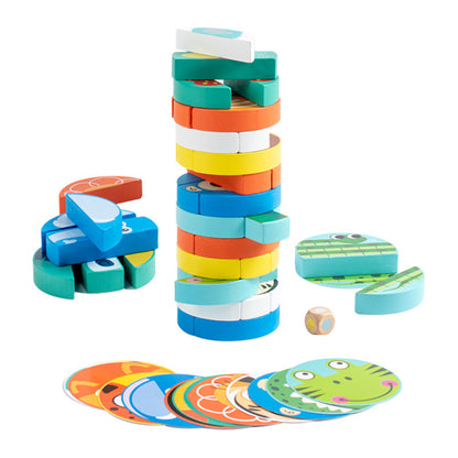 Wooden Toys Children's Educational Puzzle Stacker Game Building Blocks