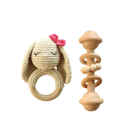 DIY Baby Handmade Wool Crochet Rabbit Rattle Toy