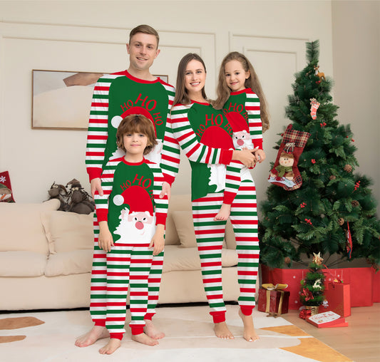 Pijamas navideños familiares Conjuntos a juego Rayas rojas Ropa de dormir navideña para vacaciones Jammies Trajes de pijama de manga larga