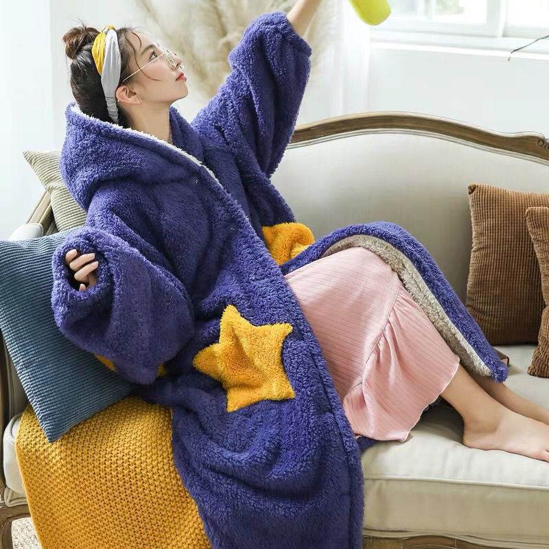 Coral Velvet Star Nightgown - Here2Save