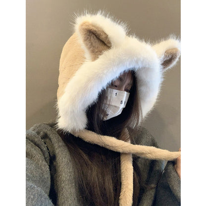 Cute Fox Ears Plush Hat For Women