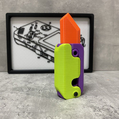 Impresión 3D Gravity Cub saltando pequeño cuchillo de rábano Mini modelo premio de estudiante colgante juguete de descompresión para regalo de niños