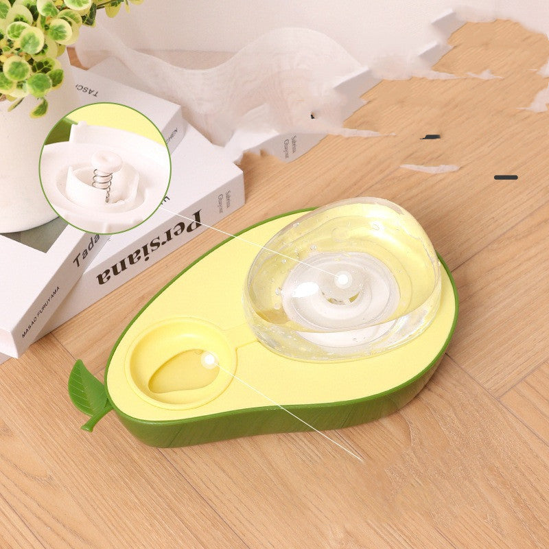 Avocado Pet Dog Cat Automatic Feeder Bowl For Dogs Drinking Water 690ml Bottle Kitten Bowls Slow Food Feeding Container Supplies - Here2Save