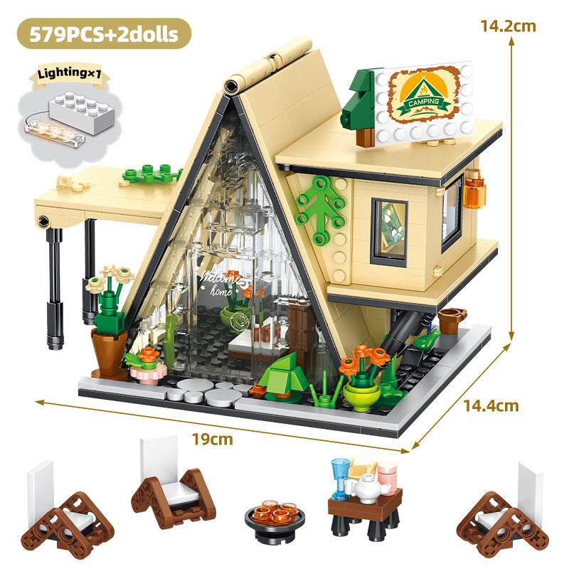 Street View Building Florist Coffee Shop Granular Pieced Blocks Toys - Here2Save
