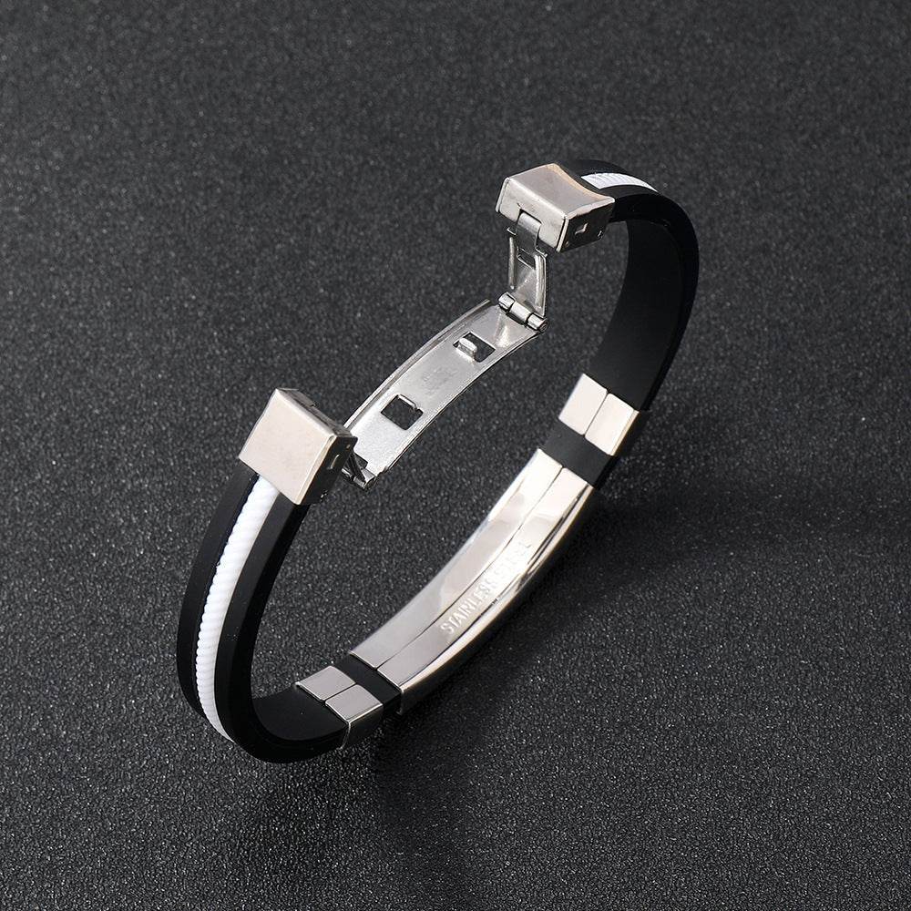 Titanium Steel Silicone Bracelet Stainless Steel - Here2Save