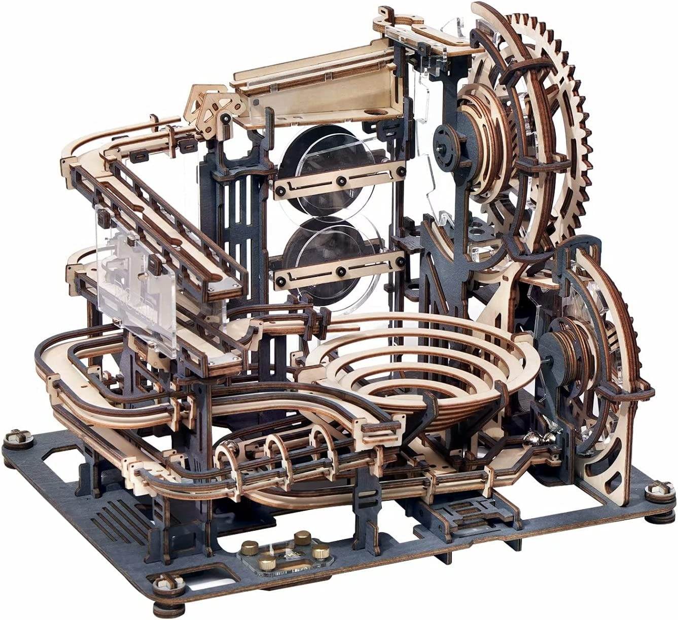 Robotime ROKR Marble Night City 3D Wooden Puzzle Games Assembly Waterwheel Model Toys For Children Kids Birthday Gift - Here2Save