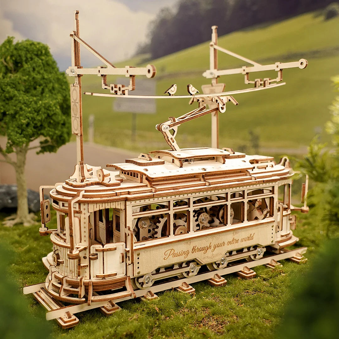 Rokr Classic City Tram 3D rompecabezas de madera LK801 juguetes de construcción rompecabezas para regalo de Navidad