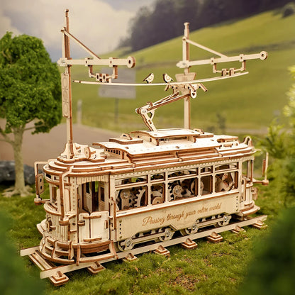 Rokr Classic City Tram 3D rompecabezas de madera LK801 juguetes de construcción rompecabezas para regalo de Navidad