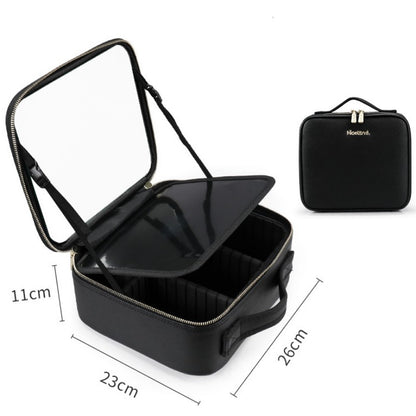 Smart LED Cosmetic Case With Mirror Cosmetic Bag Large Capacity Fashion Portable Storage Bag Travel Makeup Bags - Here2Save