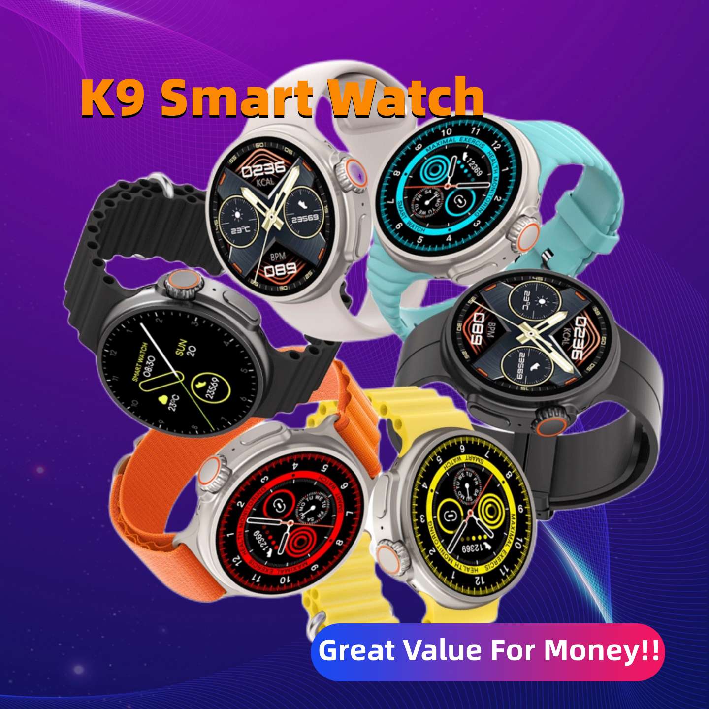 New K9 Smart Watch 1.39 Round Screen Encoder True Screw Clip Wireless Charging NFC Offline And Payment Function - Here2Save