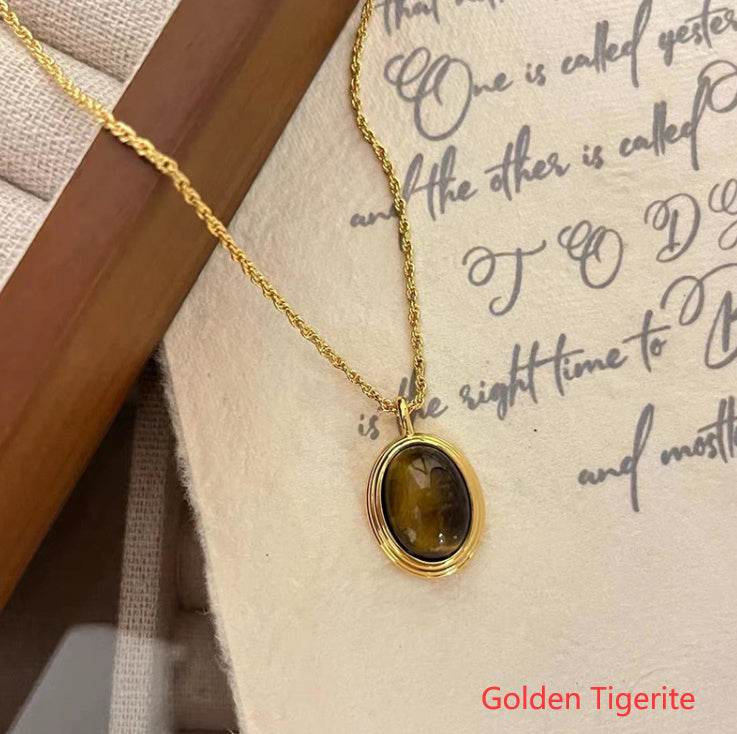 Tiger Eye Necklace Retro Minority - Here2Save