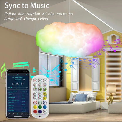 USB Cloud Light APP Control Music Synchronization 3D RGBIC Ambient Light Lightning Simulation Clouds Bedroom Room Light - Here2Save