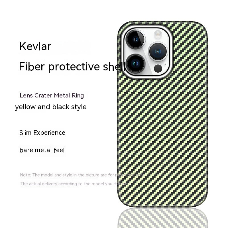 Funda protectora de fibra de carbono para teléfono móvil Kevlar