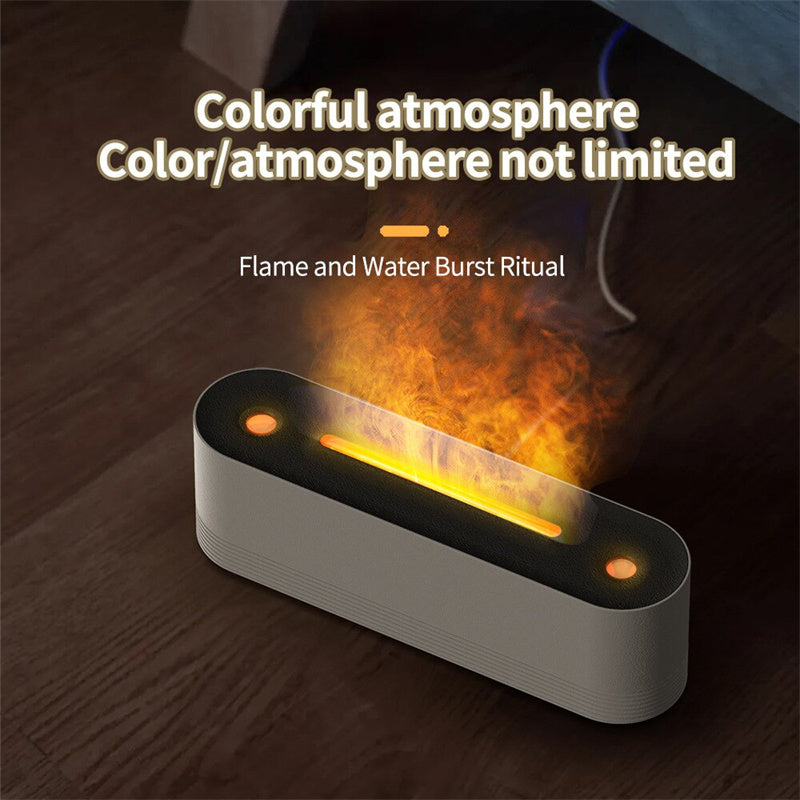 Flame Air Humidifier Ultrasonic 7 Colors Aroma Diffuser LED Cool Mist Maker Fogger Essential Oil Room Fragrance Office Home Decor - Here2Save