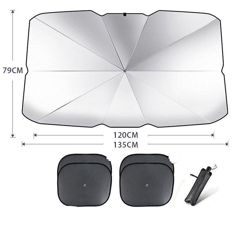 Parasol plegable para parabrisas de coche, sombrilla con protección UV, aislamiento térmico, cubierta para ventana delantera de coche, Protector Interior, Gadgets de verano