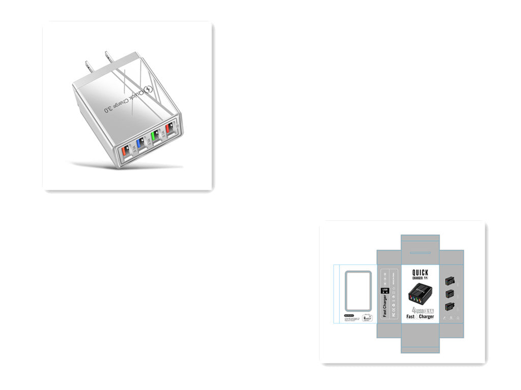 USB Charger Quick Charge 3.0 4 Phone Adapter For Tablet Portable Wall Mobile Charger Fast Charger - Here2Save